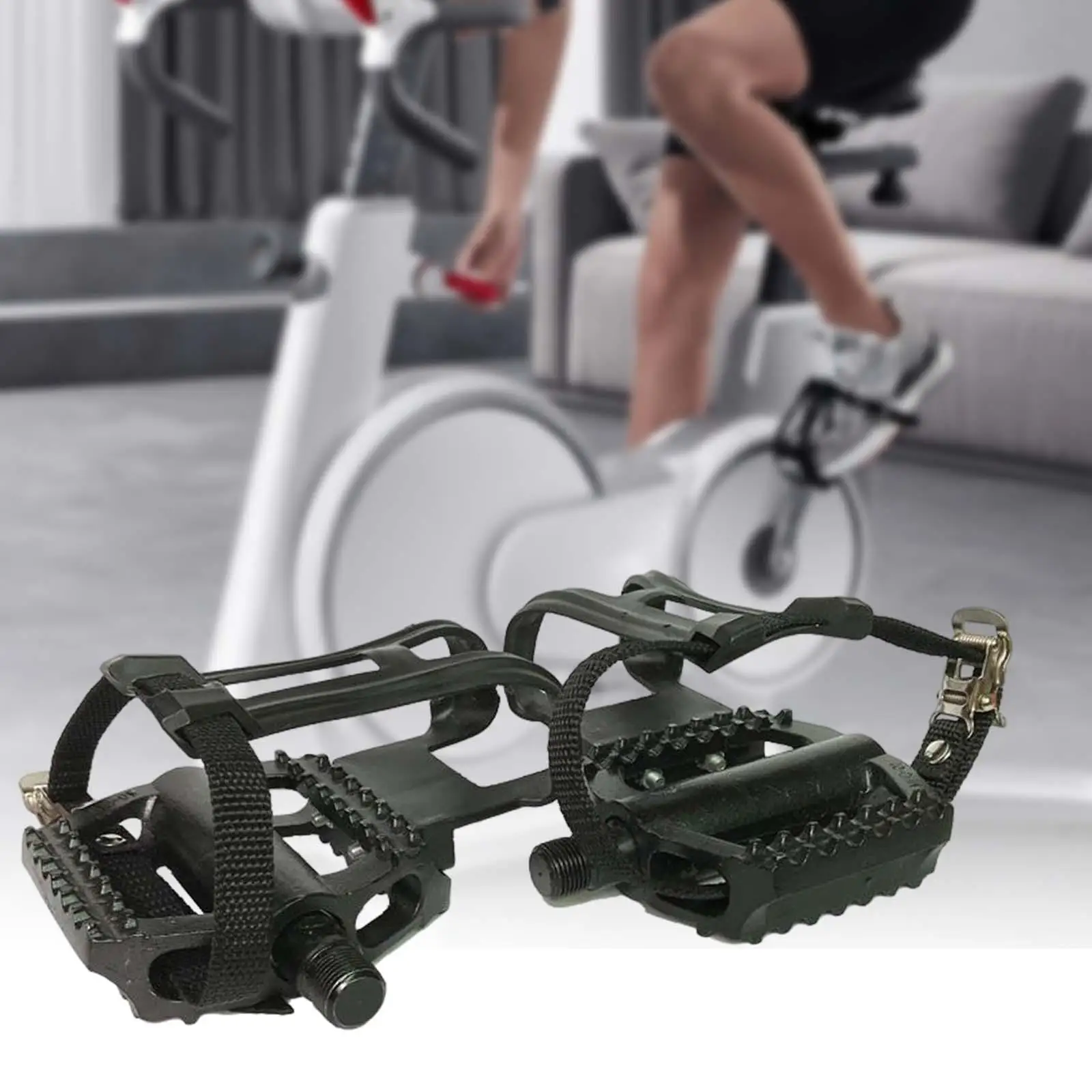 Exercise Bike Pedals with Adjustable Straps Anti Slip 18mm Axle for Home Gym Sta - $132.43