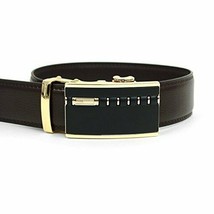 Men&#39;s Genuine Leather Belt with Removable Sliding Ratchet Buckle -Dk Bro... - £9.80 GBP