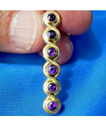 Antique Amethyst Art Deco Brooch Gatsby era Vintage Solid 14k Gold Bar P... - $1,806.21 CAD