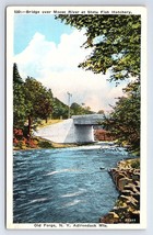 Postcard Bridge Moose River State Fish Hatchery Old Forge New York NY - £2.89 GBP