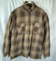 Wolverine Zip Jacket Mens XL Brown Plaid Sherpa Lined Trucker Jacket Out... - $27.22