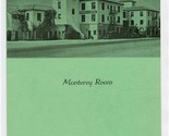 Montecito Hotel Menu Monterey Room Santa Barbara California 1930&#39;s - £193.13 GBP