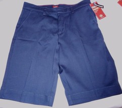 Girls Dickies Flat Front Shorts Navy Size 14 Classic Fit Bermuda NEW W TAGS - £11.15 GBP