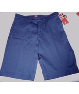 Girls Dickies Flat Front Shorts Navy Size 14 Classic Fit Bermuda NEW W TAGS - £11.18 GBP