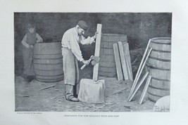 B. H.,1897 rare antique painting (Preparing for the season&#39;s Wine and Fish) orin - £14.17 GBP