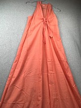 J Crew Maxi Dress Women Size XS Peach Cotton Tie Bust Low Cut Racerback ... - $37.87