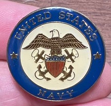 Vintage US Navy Lapel Pin Enamel Logo Metal Military  Hat - £8.03 GBP