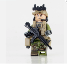 Modern British SAS Commando made with real LEGO Minifigure Army Gift Toys Kids  - £25.29 GBP