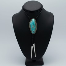 Native Navajo Natural Royston Turquoise Bolo Tie, Sterling Silver, B Martinez - £1,479.41 GBP
