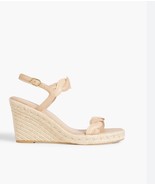 NIB 100% AUTH STUART WEITZMAN Twisted patent-leather espadrille wedge Sandals 7B - $176.22
