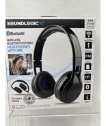 Soundlogic XT Wireless Bluetooth HeadPhones With MIC Black Foldable On Ear - $27.28 CAD