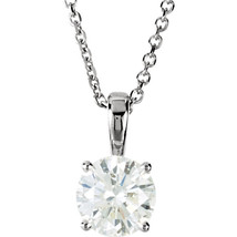 Round Diamond Pendant 14K White Gold (1.51 Ct I VS1 Clarity) GIA  - £10,493.31 GBP