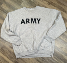 Vtg Army Sweatshirt Men L Gray Basic Training Pullover Crewneck Y2K Arme... - $18.29