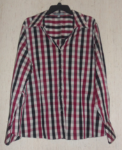 New Womens Foxcroft Fitted Stretch Plaid Blouse / Shirt Size 20W - £25.69 GBP