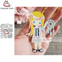 Bohemian Girl Dreamcatcher Metal Cutting Dies Scrapbooking Card Making C... - $9.72