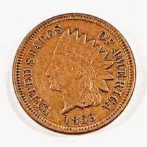 1863 1C Indianer Cent IN Extra Fein XF Zustand, Braune Farbe, Bold Liberty - £59.27 GBP
