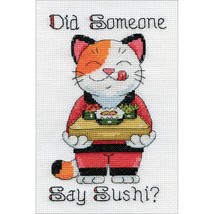DIY Design Works Say Sushi Cat Counted Cross Stitch Kit 2953 - $18.95