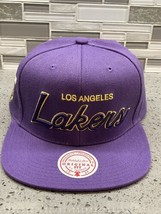 New Mitchell &amp; Ness LA Lakers Script 2009 NBA Champions Snapback Hat Cap Kobe - £21.23 GBP