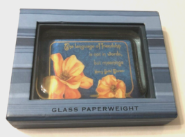 $12.99 Punch Studio Glass Paperweight Henry David Thoreau Friendship Blu... - £10.58 GBP