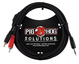 Pig Hog PB-S3R03 3.5 mm to Dual RCA (Male) Stereo Breakout Cable, 3 Feet - $11.78+