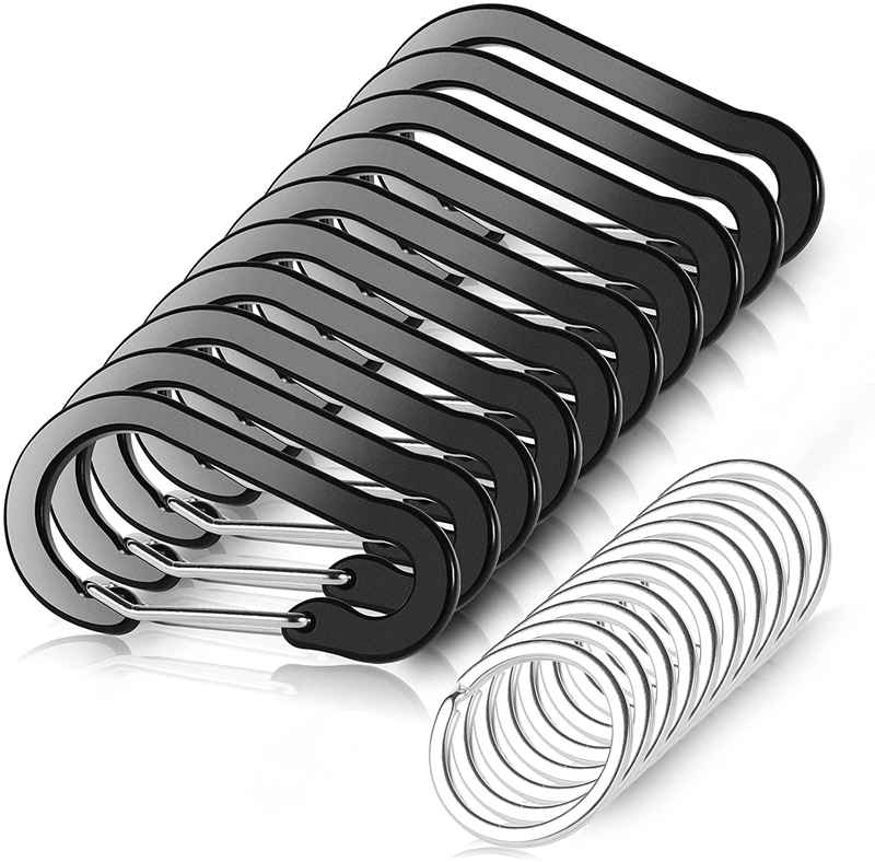 10 PCS Mini Carabiner Clips with Key Rings Aluminum D Shape Locking Carabine Key Item image 8