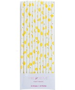 Fire and Creme Surf Foiled Party Paper Straws Yellow 24 pc Pack of 2 - £21.17 GBP