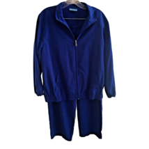 Koret Warmup Outfit Activewear Set Pants Zip Jacket Top XL Solid Blue Outfit - £15.97 GBP