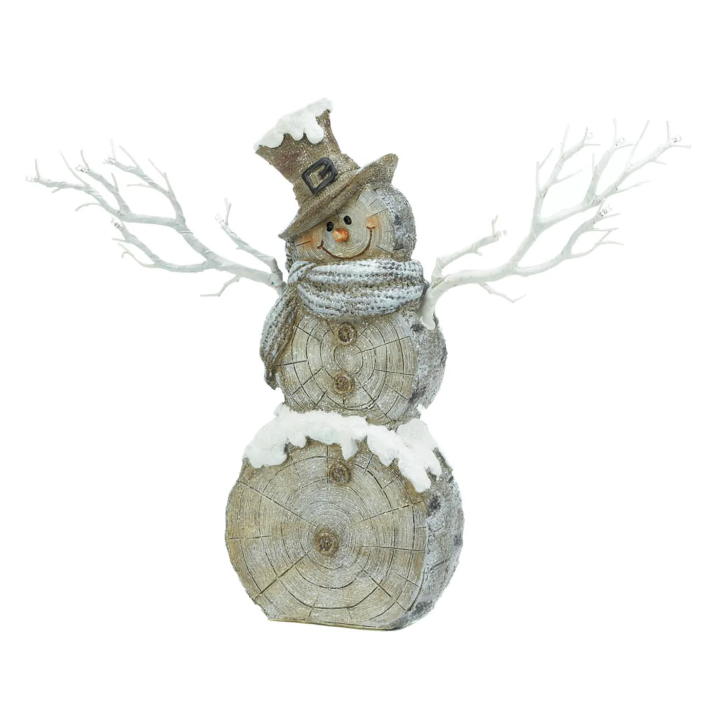 SNOWMAN STATUE WITH TWIG LIGHTS - $70.89