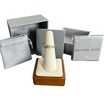 Michael Kors Mercer Link Sterling Silver Ring in 14K Gold-Plated Sterlin... - $54.00