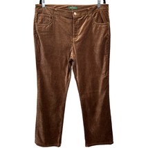Lauren Ralph Lauren Velvet Pants Brown Size 14 Flat Front Straight Leg S... - £27.40 GBP