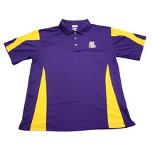 LSU Tigers Shirt Mens M Purple Gold Polo Football Golf Lightweight NCAA - $18.69