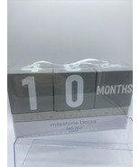Milestone Blocks Boy Girl Neutral Gray White Baby Little Pear Date Year ... - $14.44 CAD