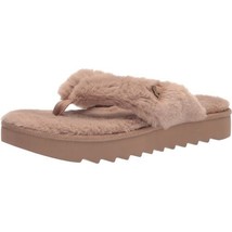 Koolabura Women Flip Flop Sandals Furr-EE Size US 5 Amphora Brown Faux Fur - £19.77 GBP