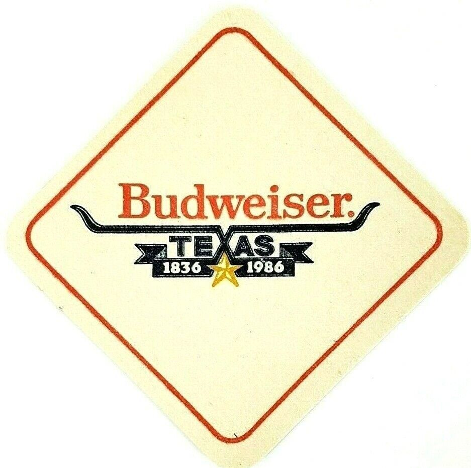 Budweiser Beer Coasters Bud Light Texas 1836 to 1986 Set Of 20 Vintage New - $12.19