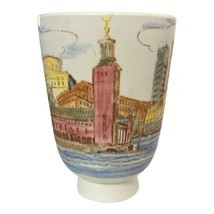 Vintage Rörstrand Stockholm Souvenir Cup – Hand-Painted Porcelain Sweden - $391.32 MXN