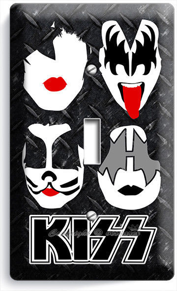 KISS SHOCK HARD ROCK HEAVY GLAM METAL BAND 1 GANG LIGHT SWITCH PLATES ROOM DECOR