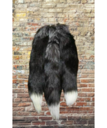 1 Natural Fur Silver Fox Tail Key Chain Charm Genuine Real Animal XL Key... - $28.43 CAD