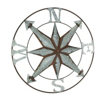 24 inch Compass Metal Wall Hanging with distressed finish - £39.97 GBP