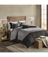 Boone Cozy Comforter Set, Faux Suede, Deluxe Hotel Styling All Sea - $175.22