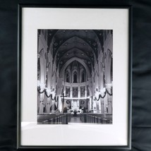 Framed Black and White Photograph of Interior of a Church - £26.63 GBP