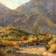 Art Giclee Printed Oil Painting Print Desert cactusandscape - £7.50 GBP+