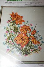 PARAGON 0213 Tiger Lilies Needlecraft Kit 18&quot; x 22&quot; Flowers Adele Veres - £37.68 GBP