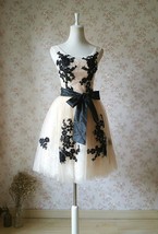 Elegant Ivory LACE Embroidery Knee Length Formal Dress Bridesmaid Dress Plus image 1