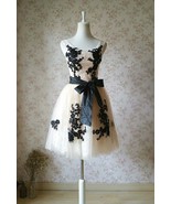 Elegant Ivory LACE Embroidery Knee Length Formal Dress Bridesmaid Dress ... - $2,537.05 MXN