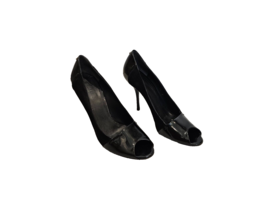GUCCI Black Patent and Suede Open Toe Stilettos - Size 10B - $68.00