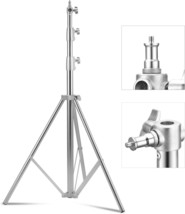 This 110&quot; / 2.8M Stainless Steel Light Stand Features A, And Videos. - £48.52 GBP