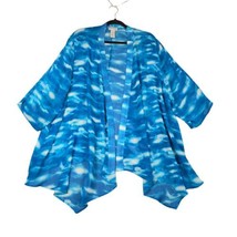 Catherines Womens 2X 22/24 Tunic Duster Cardigan Top Sheer 3/4 Sleeve Open - $20.48