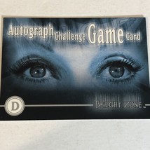 Twilight Zone Vintage Trading Card # Autograph Challenge Game Card D - £1.47 GBP