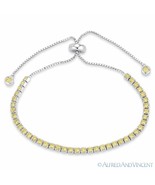 2.8mm Simulated Citrine Cubic Zirconia .925 Sterling Silver Bolo Tennis ... - €40,82 EUR