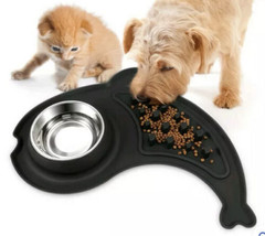 Stainless Steel Non-slip Silicone Pet Bowl 2-in-1 Feeding Bowl for Hunting - £19.46 GBP
